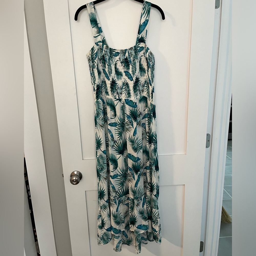 Women’s teal and white Knox rose sundress